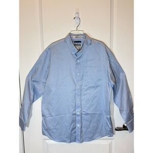 Duluth Trading Long Sleeve Button‎ Down Shirt Blue Relaxed Fit Mens L MagnaReady